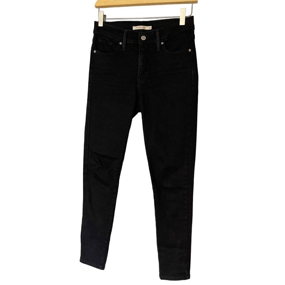 Levis 311 Women's SZ 26 Shaping Skinny Denim Black Jeans High Waist